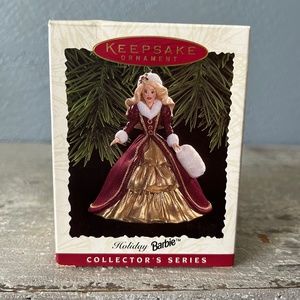 1996 Vintage Holiday Barbie Hallmark Keepsake Ornament Fourth in Series